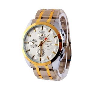 Chronograph Stainless Steel Watch for Men-Silver and Golden