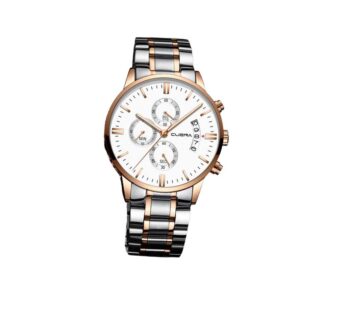 Men’s Fashion Watches -Luxury Gold Stainless Steel Round Dial Quartz Wrist- Waterproof Watch for Men Business Casual Calendar Clock
